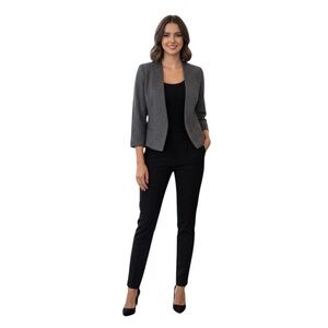 Mango Suit Charcoal Wool Blend Blazer Jacket Women’s Size 4 | Tailored Workwear